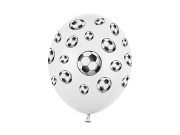 Balloons 30cm, Footballs, Pastel Pure White (1 pkt / 6 pc.)