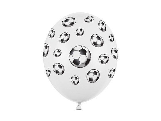 Balloons 30cm, Footballs, Pastel Pure White (1 pkt / 6 pc.)