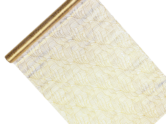 Printed Organza, white, 0.48 x 9m