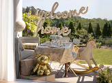 Foil balloon Welcome Home, 335x71 cm, cappuccino