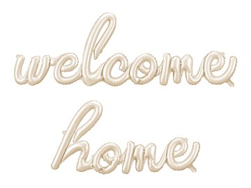 Foil balloon Welcome Home, 335x71 cm, cappuccino