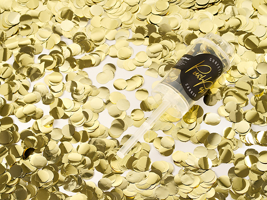 Confetti push pop, gold
