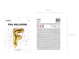 Foil Balloon Letter ''F'', 35cm, gold