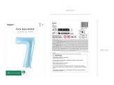 Foil Balloon Number ''7'', 72cm, light blue