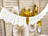 Banner Just Married, white, 15 x 155 cm