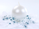 Candle Sphere, metallic, pearl, 8cm (1 pkt / 6 pc.)