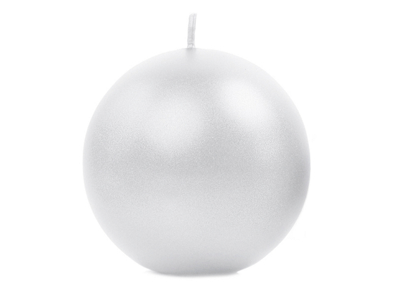 Candle Sphere, metallic, pearl, 8cm (1 pkt / 6 pc.)