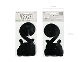 Birthday swirls for the 18th birthday with bows, black, 50 cm (1 pkt / 5 pc.)