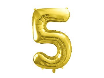 Foil Balloon Number ''5'', 72cm, light gold