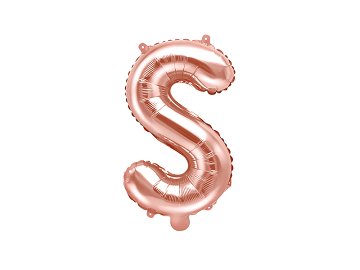Foil Balloon Letter ''S'', 35cm, rose gold