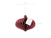 Paper honeycomb ornament Oval, deep red, 18x15cm