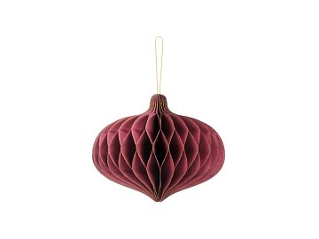 Paper honeycomb ornament Oval, deep red, 18x15cm