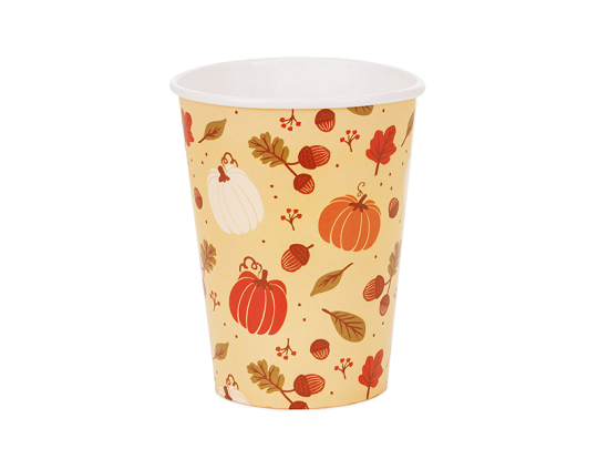 Cups Pumpkins and acorns, 250 ml, orange (1 pkt / 6 pc.)