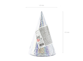 Holographic party hats, silver, 16cm (1 pkt / 6 pc.)