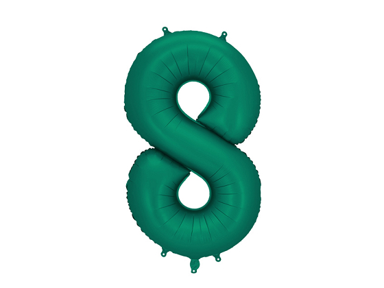 Foil Balloon Number ''8'', 86cm, Bottle Green