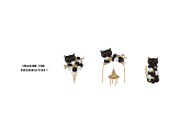 Balloon bouquet Cat, black,  83x140cm