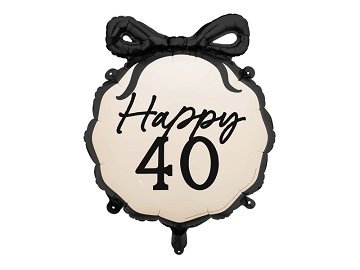 Foil Balloon Pill Happy ''40'', 47x53 cm, mix