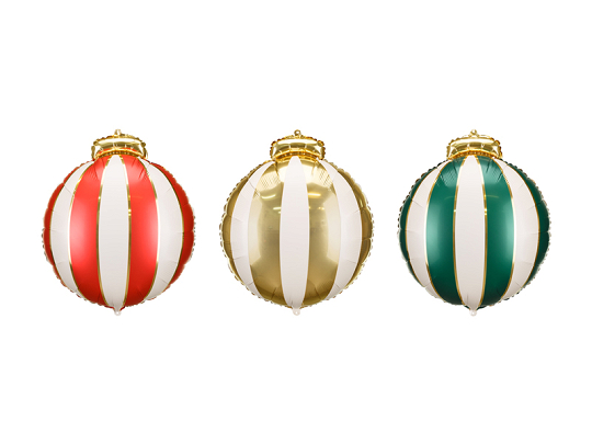 Foil Balloons Christmas Baubles, 42x46cm, mix (1 pkt / 3 pc.)