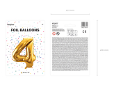 Foil Balloon Number ''4'', 86cm, gold