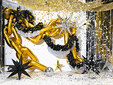 Foil balloon Star 3D, 95cm, black