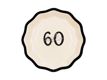 Paper plates ''Hello 60'', mix, 18 cm (1 pkt / 6 pc.)