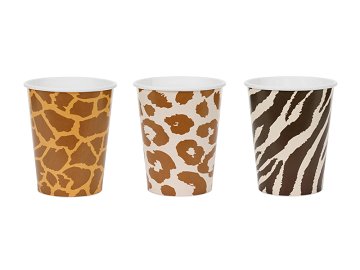 Cups Safari spots, 220 ml, mix (1 pkt / 6 pc.)
