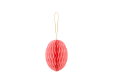 Paper decoration honeycomb Egg, pink, 12 cm