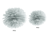 Tissue paper Pompom, silver, 25cm
