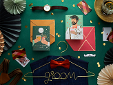 Card with enamel pin Groom, 10.5x15 cm