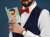 Card with enamel pin Groom, 10.5x15 cm