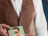 Card with enamel pin Groom, 10.5x15 cm