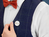 Card with enamel pin Groom, 10.5x15 cm