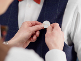 Card with enamel pin Groom, 10.5x15 cm