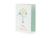 Card with hanging decoration Whale, light tiffany blue, 14x20 cm