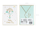 Card with hanging decoration Whale, light tiffany blue, 14x20 cm