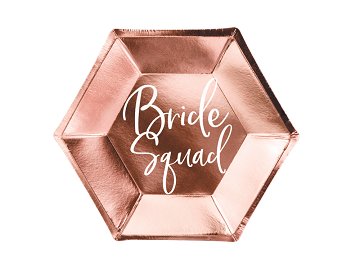 Plates Bride squad, rose gold, 23cm (1 pkt / 6 pc.)