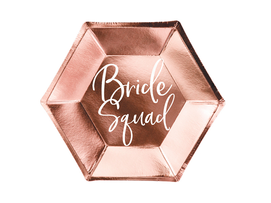 Plates Bride squad, rose gold, 23cm (1 pkt / 6 pc.)