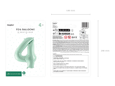 Foil Balloon Number ''4'', 72cm, green