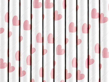 Paper Straws, light pink, 19.5cm (1 pkt / 10 pc.)