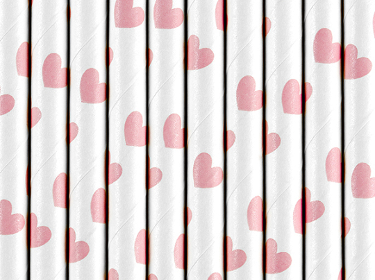 Paper Straws, light pink, 19.5cm (1 pkt / 10 pc.)
