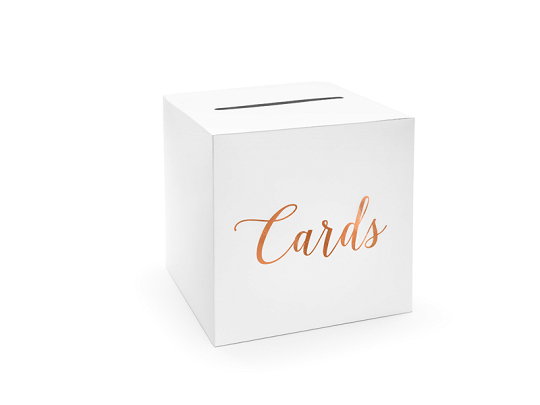Wedding card box - Cards, rose gold, 24x24x24cm