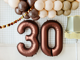 Foil Balloon Number ''3'', 86 cm, mocha