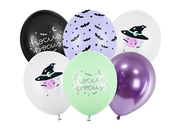 Balloons 30 cm, Witch, mix (1 pkt / 6 pc.)