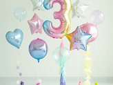 Foil Balloon Number ''3'', 86cm, pastel rainbow