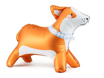 Standing Foil Balloon Corgi, 88x70 cm, mix