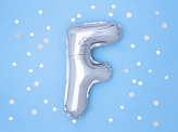 Foil Balloon Letter ''F'', 35cm, silver