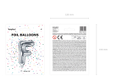 Foil Balloon Letter ''F'', 35cm, silver