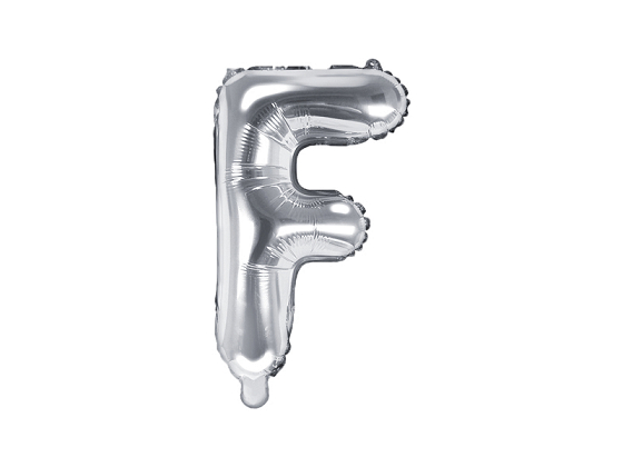 Foil Balloon Letter ''F'', 35cm, silver