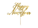 Cake topper Happy New Year, gold, 24cm