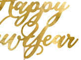 Cake topper Happy New Year, gold, 24cm